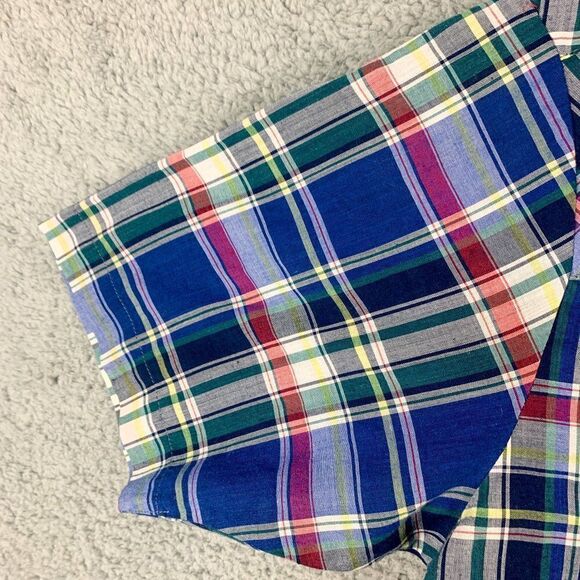 Western Fashions Shirt Mens Medium Blue Green Plaid Cowboy Pearl Snap Farm Ranch - Picture 6 of 12